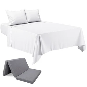 Rv Bed Fitted Sheet Set Compatible with 4 Inch Milliard Trifold Mattress 4 Pi... - Picture 1 of 7