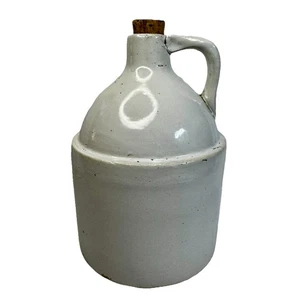 Antique Stoneware Jug Vat Including Original Cork Rustic Primitive Moonshine - Picture 1 of 9
