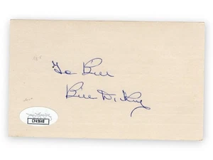 Bill Dickey Signed Autographed 3X5 Index Card Yankees Personalized JSA CF45648 - Picture 1 of 2