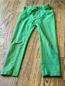 Hanna Andersson Girls Green play leggings Size 110 Sz 5 100% Cotton Flawed - Picture 1 of 6