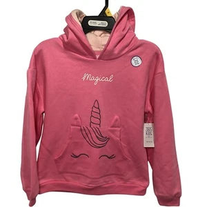 365 Kids Girls Pink Pullover Hoodie With Pockets Long Sleeve Size 10 NWT (0502) - Picture 1 of 3