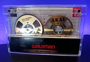 Sony Walkman 40th Anniversary Cassette Case & Gold AKAI Reel To Reel Style Tape