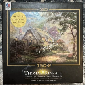 PUZZLE THOMAS KINKADE LOVELIGHT COTTAGE 750 PIEZAS DE CEACO EDICIÓN METÁLICA COMP - Imagen 1 de 2