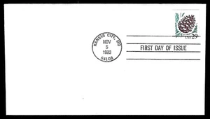 USA, SCOTT # 2491, BLANK FDC COVER OF 1993 PINECONE, KANSAS CITY, MO - Picture 1 of 1