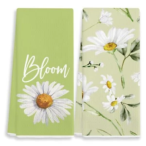 ‘Bloom’ Daisy Decorative Towels for Kitchen Set of 2 16x24 Daisy Hand Towels ... - Picture 1 of 5