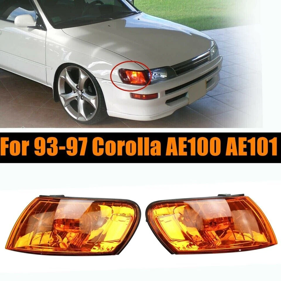 2x Front Parking Corner Amber Lights For Toyota Corolla AE100 AE101 E100 93-97 - Image 1 of 4