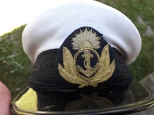 Vintage alte weiße Sombrero Mütze Kappe Marineuniform Armada Argentinien Militär - Bild 1 von 10