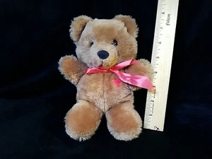 Vintage Dakin Plush 1983 Brown Teddy Bear Red Heart Stuffed Animal - Picture 1 of 5