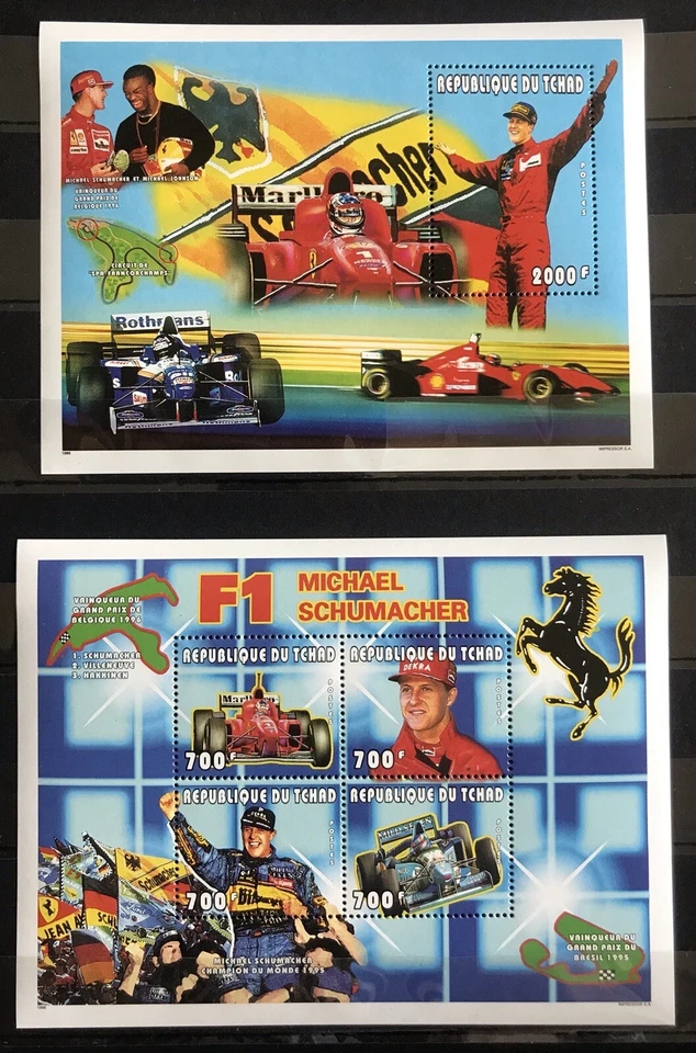 Schumacher / Formula on stamps Chad  - MNH** F100 - Image 1 of 1