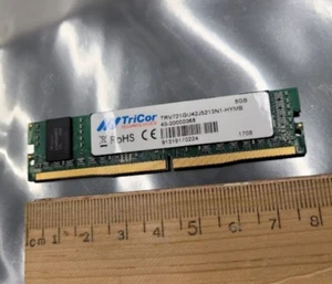 TriCor DRAM Module DDR4 SDRAM 8Gbyte 288VLP Mini-UDIMM 8Gb PC4-2133 ECC RAM - Picture 1 of 8