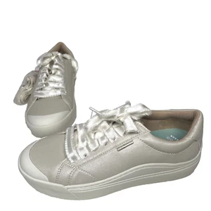 Dr Scholls Women's Time Off Oxford SZ 7.5 M Beige Gold Sustainable NWT - Picture 1 of 8