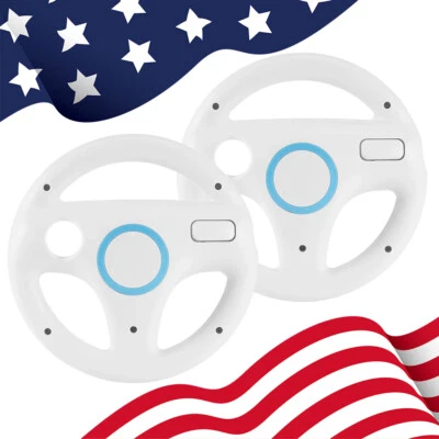 2 Pack Mario Kart Racing Steering Wheel for Nintendo Wii Remote Game Controller - Image 1 of 4