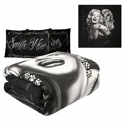 JPI DGA Marilyn Monroe Smile Now Cry Later Day of the Dead Queen Comforter Set 3PC