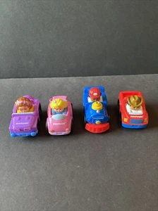 2009 Mattel Fisher-Price Little People Lot of 4 Wheelies Racers Cars Train Truck - Picture 1 of 9