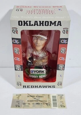 Johnny Bench 2004 Binger Oklahoma High School Bobblehead RedHawks Ticket Stub - Image 1 of 4