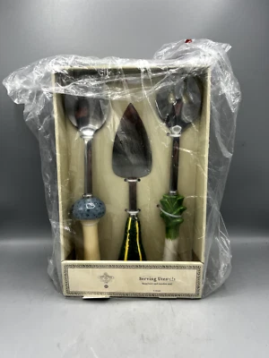 2024 John Derian 3pc Stoneware Salad Flatware Serving Set NEW - Image 1 of 2