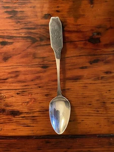 1830 Federal Teaspoon William Roe NY Coin Silver W ROE Wheat Sheaf Monogram EP - Bild 1 von 8