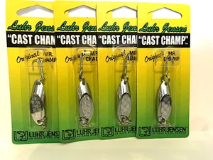 4 LUHR-JENSEN CAST CHAMP, 1/4 oz. LURES CHROME/SILVER PRISM FINISH, TROUT, BASS - Picture 1 of 2
