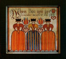 Fraktur - Three Ladies  American Folk Art, Collectible, Affordable Art