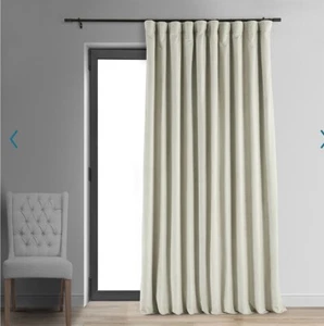 EFF Black Out 1 Panel Signature Velvet Double wide Window Curtain 110”x120” - Picture 1 of 12