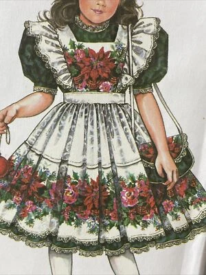 UNCUT Vintage 1995 Simplicity 9975 Daisy Kingdom Holiday Dress Pinafore & Purse - Image 1 of 4
