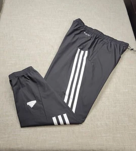 Adidas Future Icons Woven Track Pants Large Mens Black Charcoal White Tapered - Picture 1 of 12