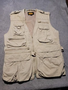 Woolrich Gilet Uomo Medio Cachi Caccia Safari Pesca Esterno Tasche Cargo - Foto 1 di 10