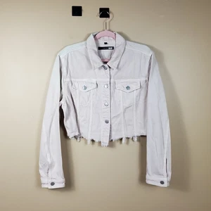 J BRAND Cyra Cropped Denim Jacket in Faded Pandora Size M - Picture 1 of 12