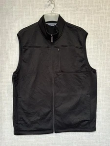 Izod Men Vest Jacket Zip Up Sleeve Less Fleece Coat Black Size XLarge - Picture 1 of 11