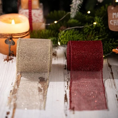 Christmas Ribbon Decorative Supplies 5M Length 6.3CM Width Easy To Use - Image 1 of 4
