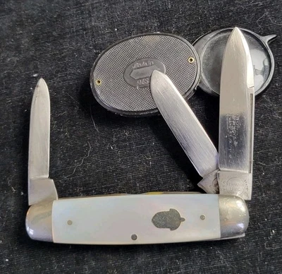 Navaja de Bolsillo De Colección Rara Años 1920-30 Remington EE. UU. R4605 Ganado Ganadero Mangos MOP Foto 1 de 4