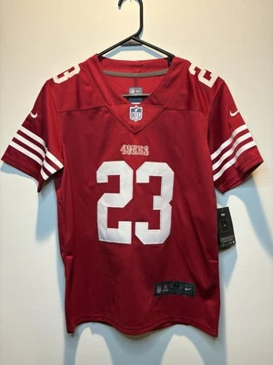 New! Youth Med (age 10-13) Christian McCaffrey SF 49ers #23 Red Stitched jersey - Image 1 of 4
