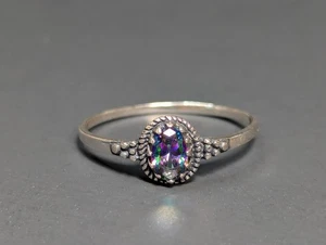 Sterling Silver Mystic CZ Ring Size 10 - Picture 1 of 24