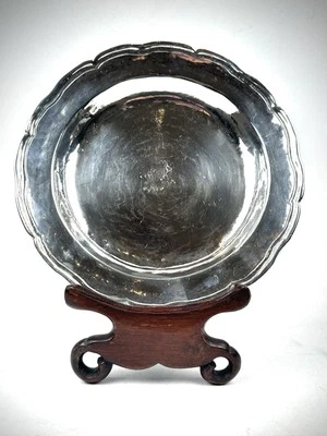 Cuenco de plata maciza colonial español sudamericano 437g 23cm 18  Foto 1 de 3