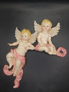 Vtg 1998 House of Lloyd Door/ Frame Corner Wall Hanging Baby Cherubs Christmas - Picture 1 of 6