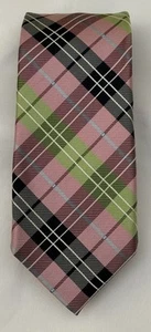 Peter Millar Mens Pink Plaid Necktie Tie 100% Silk Designer - Picture 1 of 9