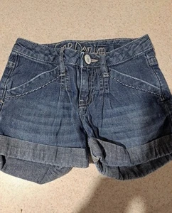 Girls Gapkids Blue Denim/jean Adjuatable Waistband Shorts Size 8 - Picture 1 of 6