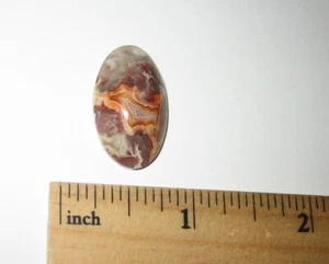 24x15mm POLISHED NATURAL LAGUNA LACE AGATE CRYSTAL STONE CABOCHON MEXICO 3.5g *4 - Picture 1 of 7
