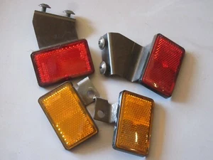 Stanley 0494 Honda Motorcycle Amber and Red Reflectors & Bracket RR-188 Lot 4pcs - Picture 1 of 11