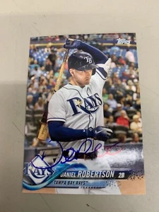 Daniel Robertson Signed Card 2018 Tampa Bay Rays Team Card IP Auto - Picture 1 of 1