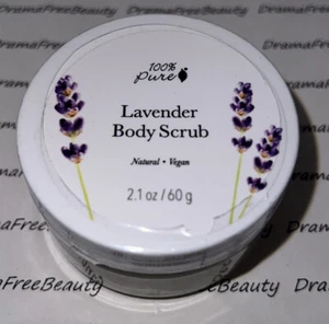 100% Pure Natural Vegan Lavender Body Scrub 2.1oz. Deluxe Travel Mini New Sealed - Picture 1 of 5