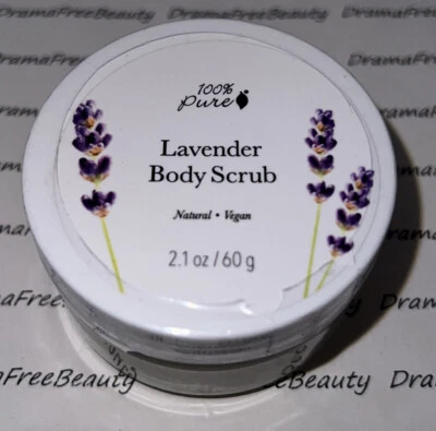 100% Pure Natural Vegan Lavender Body Scrub 2.1oz. Deluxe Travel Mini New Sealed - Image 1 of 4