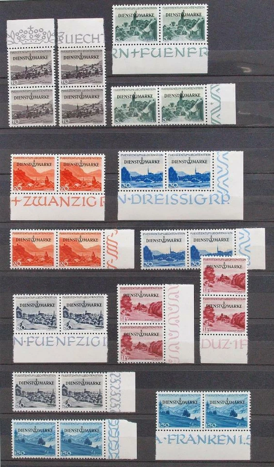 LIECHTENSTEIN 1947 Cpl XF MNH** Official Pair Set, Landscapes, Nature, Buildings - Image 1 of 1