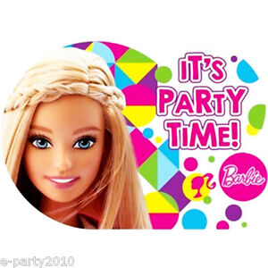 BARBIE Sparkle INVITATIONS (8) ~ Birthday Party Supplies Stationery Cards Notes