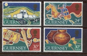GUERNSEY 1994, EUROPA C.E.P.T., ARCHAEOLOGY DISCOVERIES, Scott 526-529, MNH - Picture 1 of 1