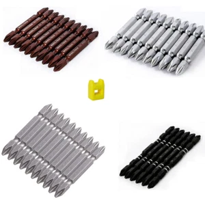 10Pcs Magnetic PH2 Screwdriver Power Drill Bit Set Philips 1/4" Hex Double Ended - Picture 1 of 26
