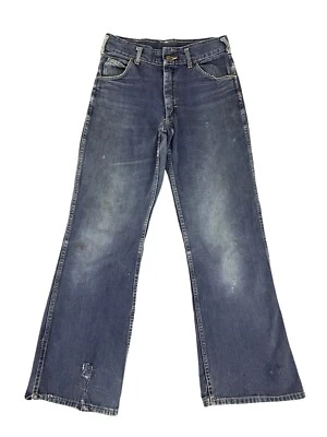 Vintage TG&Y Sanforized Indigo Denim Flare Bell Bottom Jeans Fit 30x31 - Image 1 of 4