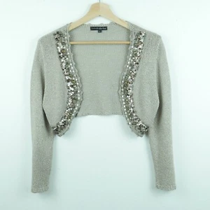 Vintage Large Shrug Bolero Crop Cardigan Fairy Grunge Regency Sequins Y2K Glam - Picture 1 of 11
