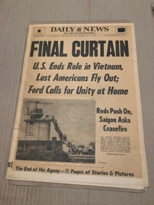 Fall of Saigon Vietnam War ENDS New York newspaper 1973 original complete - Picture 1 of 1