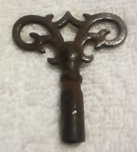 Old Antique Vintage Rustic Cast Iron Winding Key Unique Design